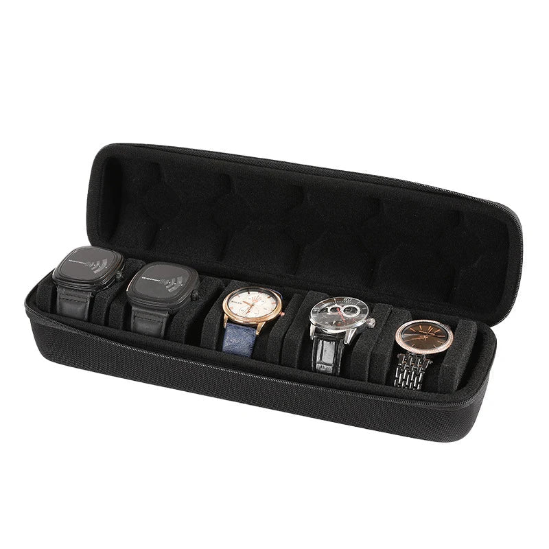 Portable Watch Travel Case and Organizer with Anti-Movement Inserts - Watch Storage Box for Wristwatches